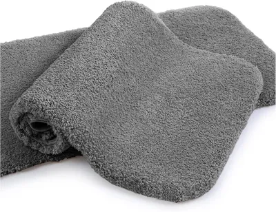 Zdjęcie produktu dla Zestaw dywaników łazienkowych 50 x 80 cm, 2 sztuki, ciemnoszary, antypoślizgowy, do łazienki