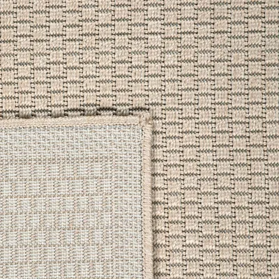 Produktbild von Outdoor Teppich wetterfest Garten & Terrasse flachgewebt Uni Sisaloptik robust Grösse 140x200 cm