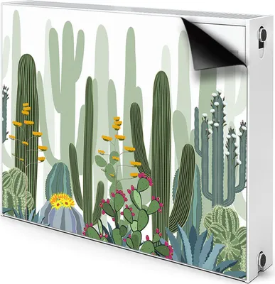 Obrázok produktu pre Magnetický kryt na radiátor Kryt na radiátor 80x60 cm - Kvitnúce, Kaktusy