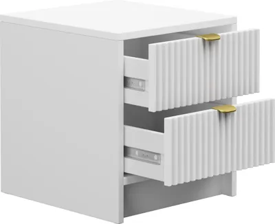 Image de Table de chevet avec tiroirs TABORO – blanc