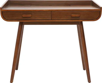 Produktbild von Miliboo - Skandinavischer Schreibtisch aus dunklem Holz mit 2 Schubladen L100 cm HALLEN