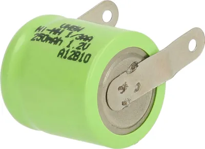 Obrázek produktu pro Bateriový článek 1,2 V 250 mAh 1/3AA s pájecím štítkem U NiMH