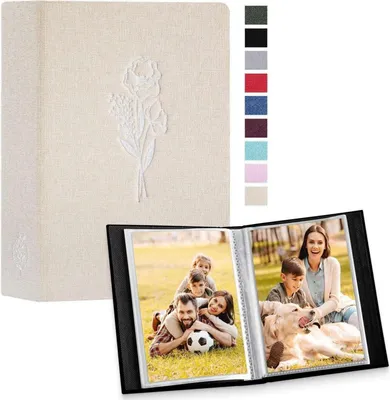Produktbild von Fotoalbum Leinen 10x15 100 Fotos 2 Packungen Grau Mini Einsteckalbum