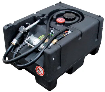 Produktbild von Mobile Benzintankstation, Volumen 120 l, mit Handpumpe, BxTxH 800x600x450 mm, Gewicht 23 kg