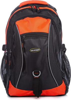 Produktbild von Bag Street Damen und Herren Alltag und Arbeit 3 Fächer Rucksack Schwarz mit Orange