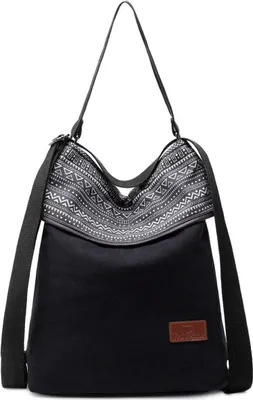 Obrázek produktu pro Travistar dámská plátěná taška přes rameno batoh vintage hobo taška proti krádeži