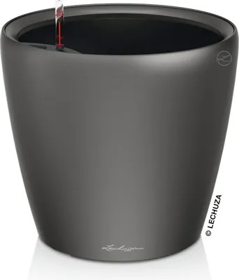 Produktbild von LECHUZA-Pflanzgefäß CLASSICO Premium LS 50 Anthrazit Metallic | Pflanzgefäß mit Bewässerungssystem | Metallic-Oberfläche | Ø 49,5 x 46,5 cm | 16103