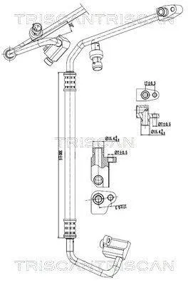 Produktbild von TRISCAN Hochdruckleitung und Niederdruckleitung Klimaanlage Hochdruckleitung 9010 24017 für OPEL Vivaro A Kastenwagen (X83)