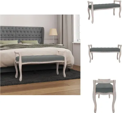 Image de vidaXL Banc gris foncé 110x45x60 cm Tissu - Bancs