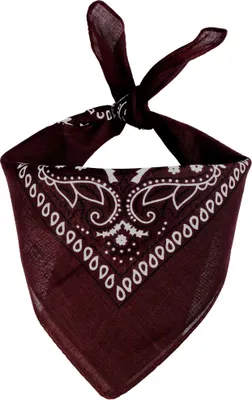 Produktbild von Bandana Tuch Paisley Muster 02 dunkelbraun weiß quadratisches Kopftuch