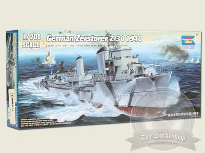 Productafbeelding van Trumpeter, Duitse torpedobootjager Z-30, 1942, schaal 1:700, artikelnummer 05788