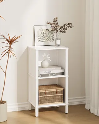 Image de Étagère d'angle à deux niveaux, idéale pour le salon et le bureau