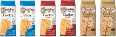 Produktbild von 6x Mulino Bianco Testpaket Crackers Salati mit weniger Salzgehalt Vollkorn 500g