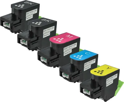 Produktbild von vhbw 5x Toner kompatibel mit Xerox C315 dni, C315 Drucker - Kompatible Tonerkartuschen, Mehrfarbig (1x Cyan, 1x Magenta, 1x Yellow, 2x Schwarz)