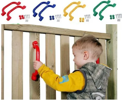 Produktbild von Wippchen-Shop 2 Handgriffe Spielplatz Haltegriffe Kletterturm Handgriff Baumhaus 240x75mm aus Kunststoff Grün