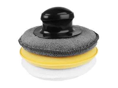 Immagine prodotto di Applicatore in spugna rivestito in microfibra con chiusura a velcro, diametro 12,5 cm, 3 pezzi.