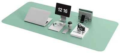 Image de Sous-main en similicuir, couleur vert clair, dimensions 120 x 60 cm