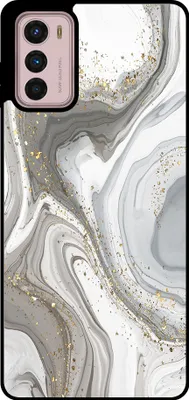 Produktbild von Smartphonica Handytasche passend für Motorola Moto G42 mit Marmordruck - TPU Rückabdeckung Fall Marmor Design - Silber