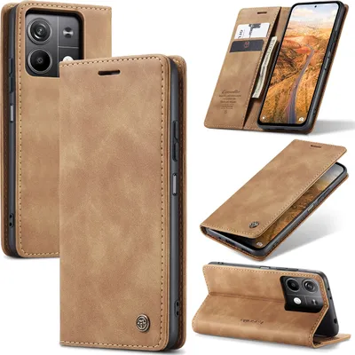 Image de Xiaomi Redmi Note 13 5G Housse, étui rétro en cuirPolyuréthaneavec fonction de support Housse pour Xiaomi Redmi Note 13 5G Marron