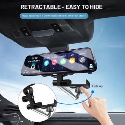 Zdjęcie produktu dla 2 sztuki 360° uchwyt na telefon do lusterka wstecznego uchwyt na telefon do lusterka wstecznego samochodu uniwersalny uchwyt na telefon do samochodu obracający się o 360 stopni