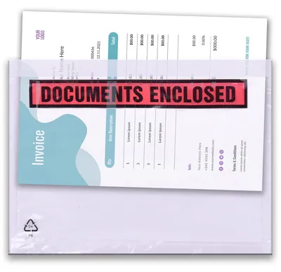 Zdjęcie produktu dla Kieszeń na dokumenty 328 x 230 mm, 100 sztuk, przezroczysty plastik, do biura