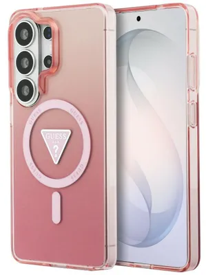 Produktbild von GUESS case passend für SAMSUNG S26 Ultra GUHMS26LHGTMLCGP (Magnetic IML Gradient Triangle) pink