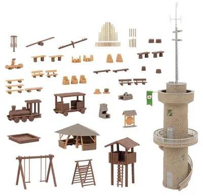 Produktbild von Faller Bausatz H0 190036 Aktionsset Abenteuerspielplatz mit Aussichtsturm 1:87