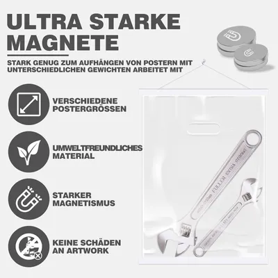 Obrázek produktu pro Magnetický držák na plakáty, dřevěné lamely, 60 x 90 cm, pro dekoraci stěn