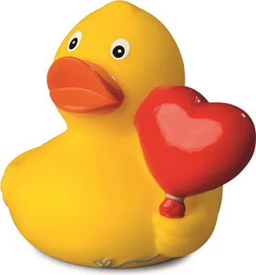 Produktbild von Herzballon - Liebesente - Quietscheente - Badeente - ca. 8 cm Valentinstag