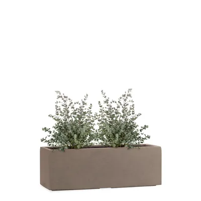 Produktbild von PFLANZWERK® Pflanzkübel TUB 50cm BRAUN Fensterbank Premium Blumenkübel mit Lotus-Effekt Fiberglas - Handgefertigt - Frostbeständig