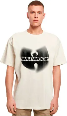 Produktbild von Wu-wear Faded Logo Oversize Kurzarm-t-shirt Beige M Mann Beige M