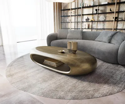 Produktbild von DELIFE Couchtisch Sinor 140x65 cm Metallic Gold