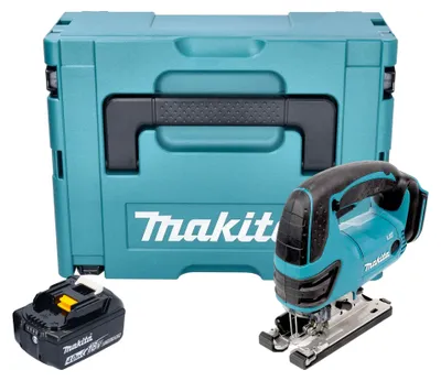 Obrázek produktu pro Akumulátorová přímočará pila Makita DJV 180 M1XJ 18 V 135 mm + 1x akumulátor 4,0 Ah + Makpac - bez nabíječky