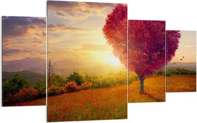Produktbild von Bild auf Leinwand - Leinwandbild - Baum Wiese Blume - 160x90cm - Wand Bild - Wanddeko - Wandbilder - Leinwanddruck - Bilder - Kunstdruck - Wanddekoration - Leinwand bilder - Wandkunst - DL160x90-3790