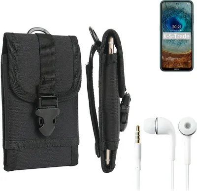 Produktbild von K-S-Trade Holster Schutz Hülle kompatibel mit Nokia X10 Gürteltasche Handy Hülle Tasche outdoor Seitentasche schwarz 1x + Kopfhörer