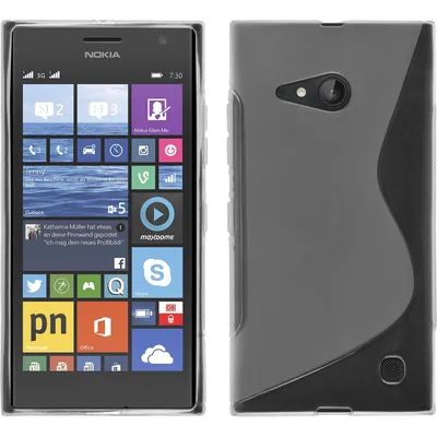 Produktbild von PhoneNatic Case kompatibel mit  Nokia Lumia 730 - clear Silikon Hülle S-Style + 2 Schutzfolien
