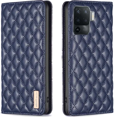 Produktbild von OPPO A94 4G Hülle, Elegant Bookstyle Flip Leder Kartenfächer Schutzhülle mit Ständer für OPPO A94 4G Reno5F F19 Pro Blau
