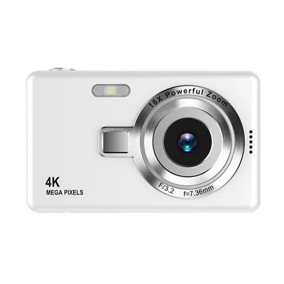 Obrázek produktu pro Digitální fotoaparát ZELURXX, dětský fotoaparát, s 16x zoomem a 2,4" IPS displejem, přenosný, retro fotoaparát s filtrem, pro děti a začátečníky, bílý