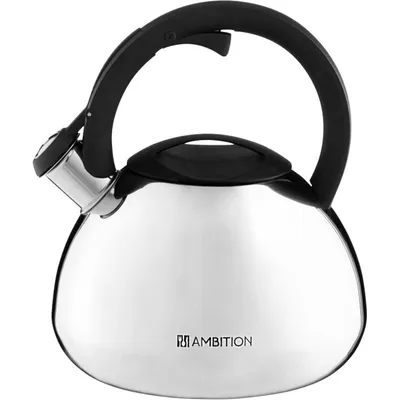 Produktbild von Wasserkessel EDELSTAHL Flötenkessel INDUKTION Teekessel Silbern AMBITION 2,6 l