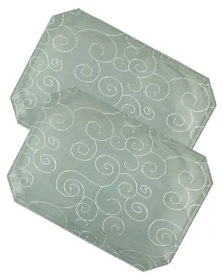 Produktbild von Tischset 2er Set 35x50 cm lindgrün Struktur Damast Ornamente Platzset Untersetzer