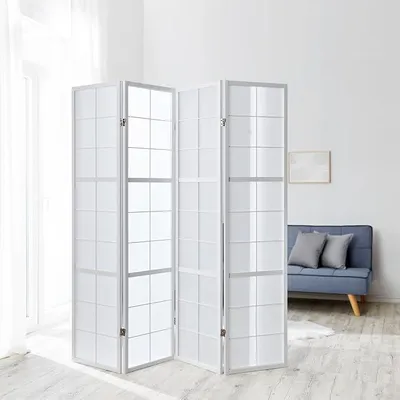Produktbild von Silecomplaza Paravent Raumteiler Innen Raumtrenner Weiß 175 cm