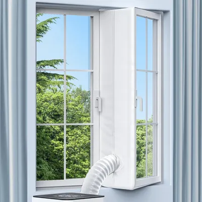 Produktbild von Fensterabdichtung 300cm Für Mobile Klimageräte und Abluft-Wäschetrockner, Window Kit Universal passend für alle Schlauchgrößen, Wasserdicht, Winddicht