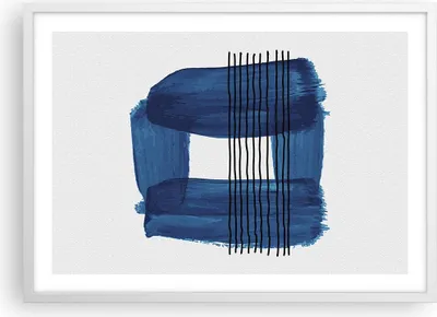 Produktbild von Gerahmtes Poster - Weißer Rahmen - Abstraktion Aquarell Blau - 70x50 cm - Wand Bild - Wanddeko - Wandbilder - Kunstposter - Wandposter - Bilderrahmen - Bilder - Kunstdruck - Wandbild - P2WAA70x50-4223