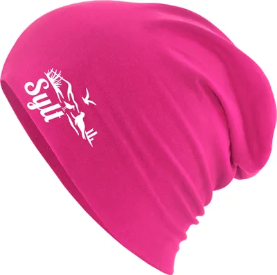 Produktbild von Huuraa Beanie Sylt Strandmotiv Fuchsia One Size Baumwolle und Elasthan Mütze Geschenkidee