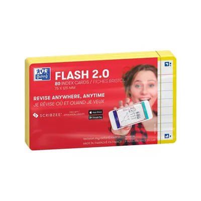 Immagine prodotto di Oxford 400133883 Cartoncini Oxford "Flash 2.0", 75 x 125 mm, foderati, giallo
