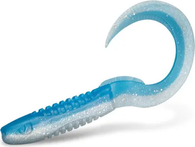 Imagen del producto de 5 señuelos de goma "Twister TUNA" de 60 mm, ideales para trucha, lucio y perca