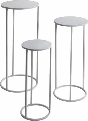 Produktbild von Blumentisch >54186< (3-teilig) in grau (Coolgrey), Metall - 70x30cm (HxD)