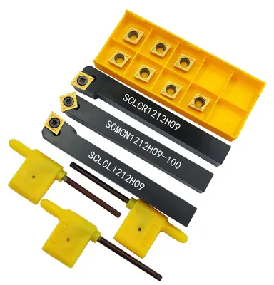 Imagen del producto de Juego de brocas de ranurado de 1/2 pulgada con insertos de metal duro para tornos CNC