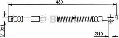 Produktbild von BOSCH 1 987 481 687 Bremsschlauch Vorne Rechts für CITROËN C4 II (B7) passend für PEUGEOT 308 I Schrägheck (4A, 4C) 308 CC (4B) für DS