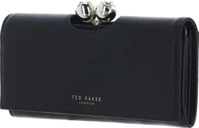 Produktbild von Ted Baker Leder Geldbörse Roosali Rose Detail Leather Bobble Purse Black schwarz
